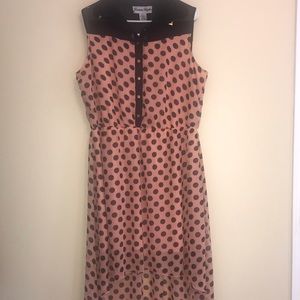 Peach & Black High-Low Dress